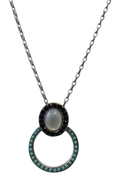 Mariana Women's Oval & Circle Crystal Necklace In Jet Black In Multi