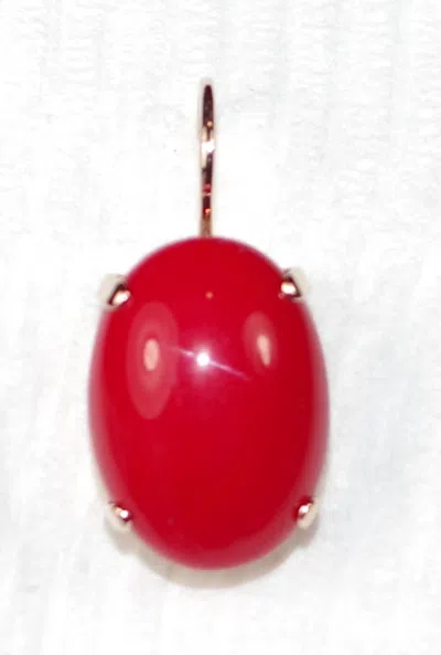 Mariana Women's Oval Stone Earrings In Red
