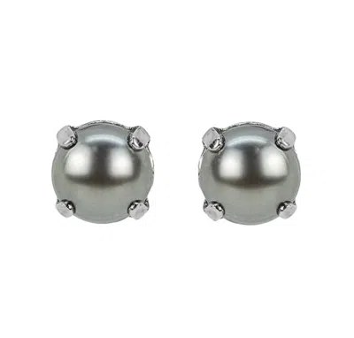 Mariana Women's Painted Lady Stud Earrings In Grey In Gray