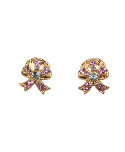 Mariana Women's Parasol Earrings In Pink / Green In Gold