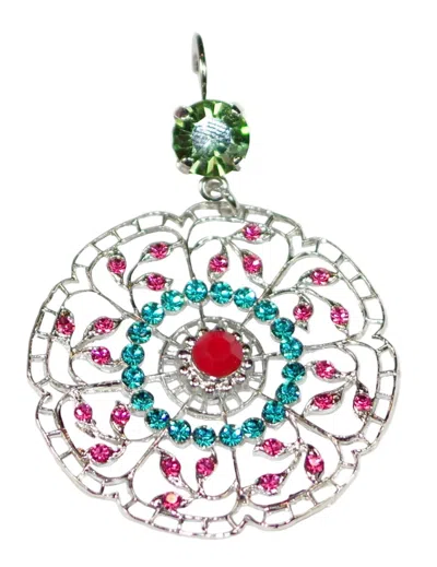 Mariana Women's Rainbow Sherbert Earrings In Teal / Orange / Green In Pink
