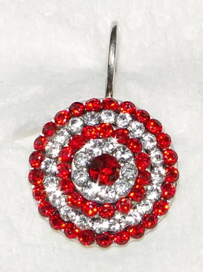 Mariana Women's Red Starburst Earrings In Red/ Clear In Multi