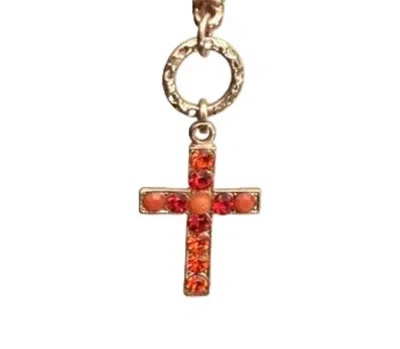 Mariana Women's Ring Of Fire Earrings In Red / Orange In Pink