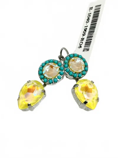 Mariana Women's Rosette Drop Earrings In Poppy In Blue