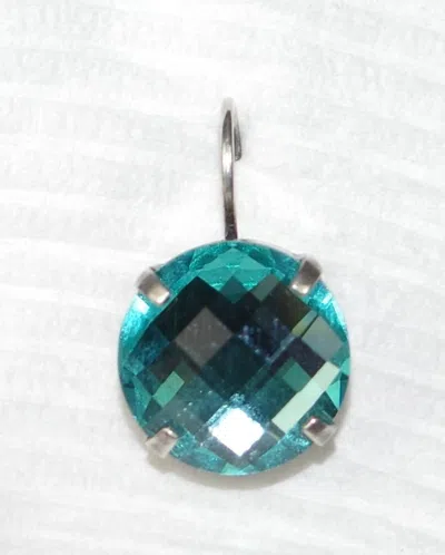 Mariana Women's Round Stone Earrings In Teal In Blue