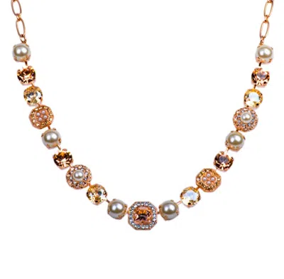 Mariana Women's Square Cluster Necklace In Cookie Dough In Orange