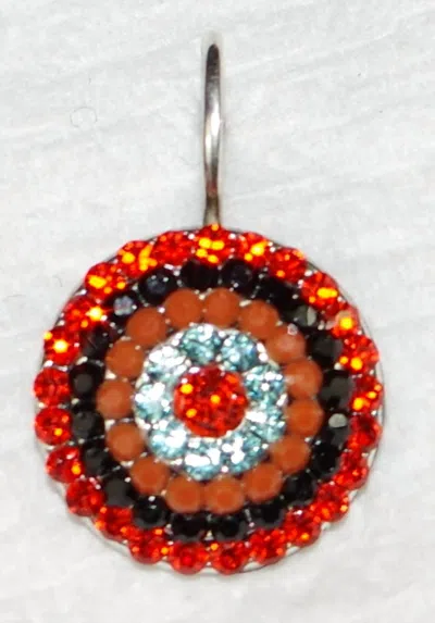 Mariana Women's St Barts Starburst Earrings In Black / Orange / Blue In Red