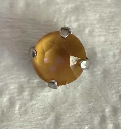 Mariana Women's Studs Earrings In Silver/ Amber In Beige