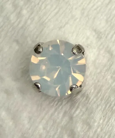 Mariana Women's Studs Earrings In White Opal In Orange