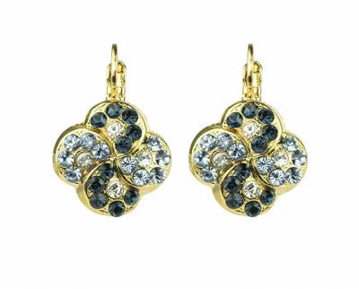 Mariana Women's Swirl Cluster Crystal Earrings In Gold