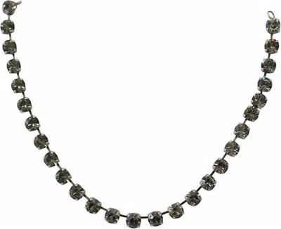 Mariana Women's Tennis Style Crystal Necklace In Smokey Grey In Multi