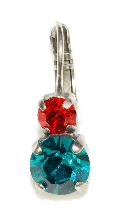 Mariana Women's Tiger Lilly Earrings In Silver /orange/ Blue