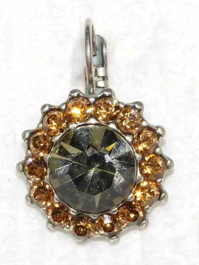 Mariana Women's Vintage Lace Earrings In Amber / Topaz In Black
