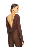 Mariandree Gaitan Eda Bodysuit In Brown