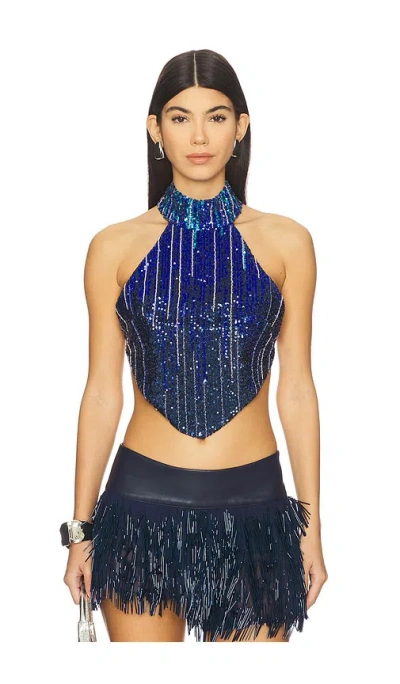 Mariandree Gaitan Joyce Top In Blue