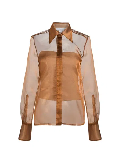 Mariandree Gaitan Women's Athenea Sheer Blouse In Brown