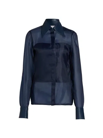 Mariandree Gaitan Women's Athenea Sheer Blouse In Blue