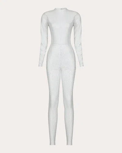 Mariandree Gaitan Women's Belen Crystal-embellished Jumpsuit In White