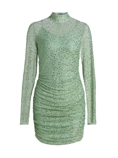 Mariandree Gaitan Women's Claudia Ress Embellished Ruched Minidress In Green