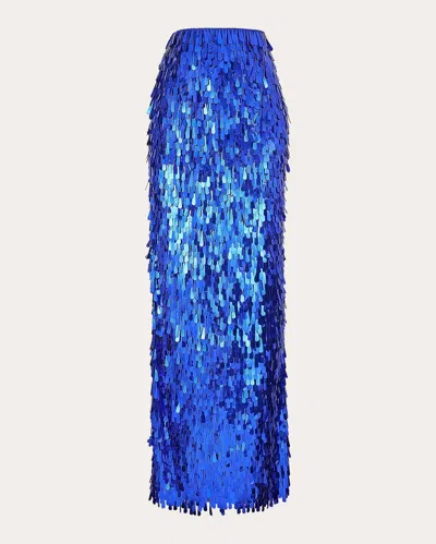 Mariandree Gaitan Women's Gretel Paillette-embellished Maxi Skirt In Blue