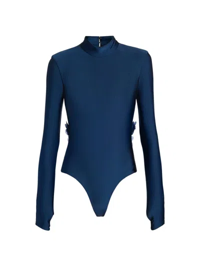 Mariandree Gaitan Women's Identity Caterina Embellished Bodysuit In Blue