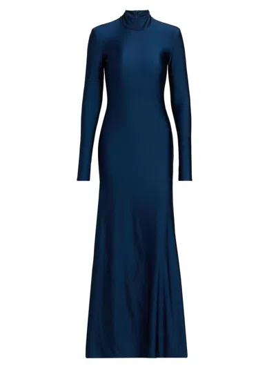 Mariandree Gaitan Women's Identity Mariel Turtleneck Maxi Dress In Blue