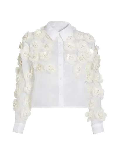 Mariandree Gaitan Women's Margaux Floral Shirt In White
