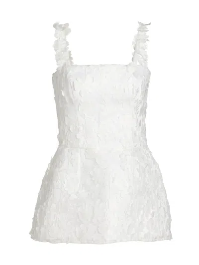 Mariandree Gaitan Women's Marie Floral Lace Peplum Top In White