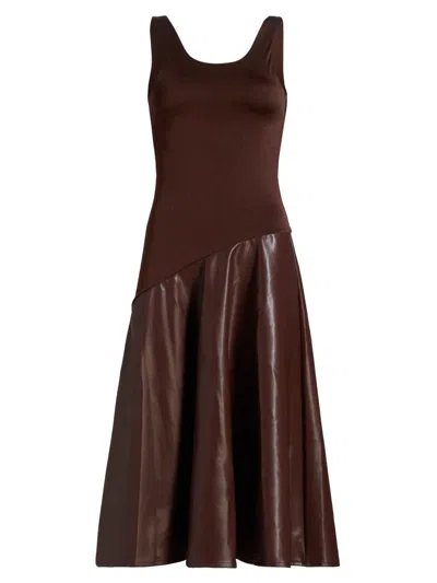 Mariandree Gaitan Women's Martina Faux Leather Midi-dress In Transparent