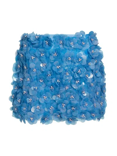 Mariandree Gaitan Women's Paula Floral Mini Skirt In Blue