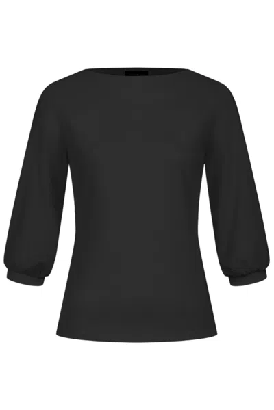 Marianna Déri Women's Black Boat Neckline Top
