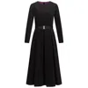 Marianna Déri Women's Black Corduroy Belted Dress In Black