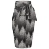 Marianna Déri Women's Black Forest Print Pencil Skirt With Tie Belt In Black