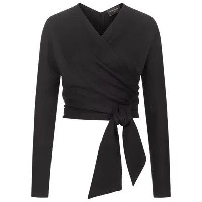 Marianna Déri Women's Black Knitted Wrap Top