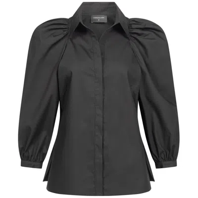Marianna Déri Women's Black Puff-sleeve Blouse