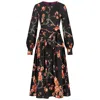 Marianna Déri Women's Black / Red Cherry Blossom Print Dress In Black/red