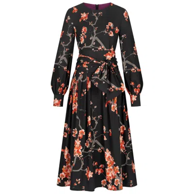 Marianna Déri Women's Black / Red Cherry Blossom Print Dress In Black/red