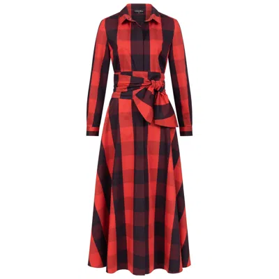 Marianna Déri Women's Black / Red Plaid Print Maxi Shirtdress In Black/red