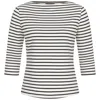 Marianna Déri Women's Black / White Top With Boat Neckline Black-cream Striped