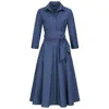 Marianna Déri Women's Blue Shirtdress With Tie Belt In Blue