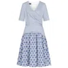Marianna Déri Women's Blue / White Print Stripe And Bloom Print Dress In Blue/white