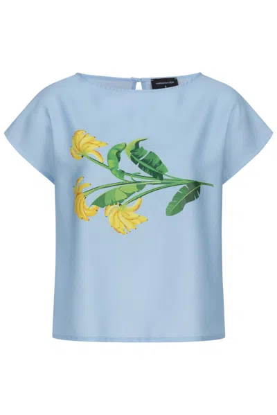 Marianna Déri Women's Blue / Yellow Top With Banana Print