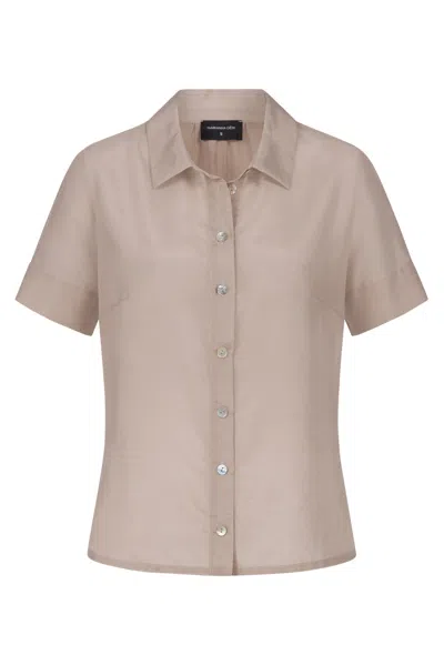 Marianna Déri Women's Brown Taupe Silk Blend Blouse