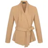 Marianna Déri Women's Brown Wrap Jacket With Shawl Collar Sand In Brown