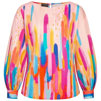 Marianna Déri Women's Brushstroke Blouse In Multi