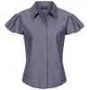 Marianna Déri Women's Flutter-sleeve Blouse Denim Blue In Blue