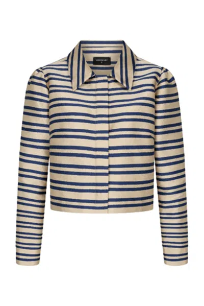 Marianna Déri Women's Gold / Blue Gold-blue Stripe Cropped Jacket In Multi