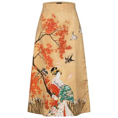 Marianna Déri Women's Gold / Red Geisha Skirt In Multi