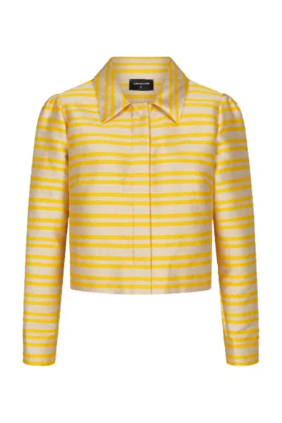 Marianna Déri Women's Gold / Yellow Gold-yellow Stripe Cropped Jacket
