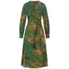 Marianna Déri Women's Green / Orange Autumn Leaves Wrap Dress In Multi
